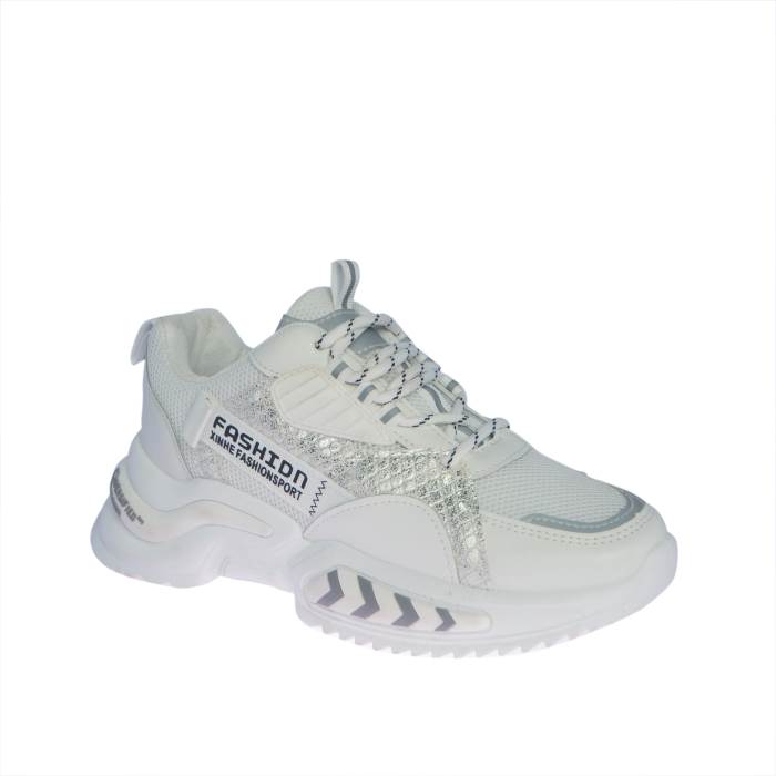 Rajashoes Brand Womens Casual Heel Laced Sneakers Sports Shoes 6608 (White)