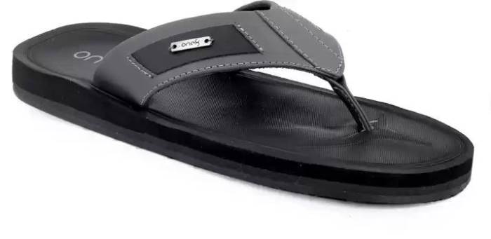 One 8 Brand Mens Original Casual V-Shape Soft Comfort Slipper / Flipflop / Sandal FM01-9103 (Black)
