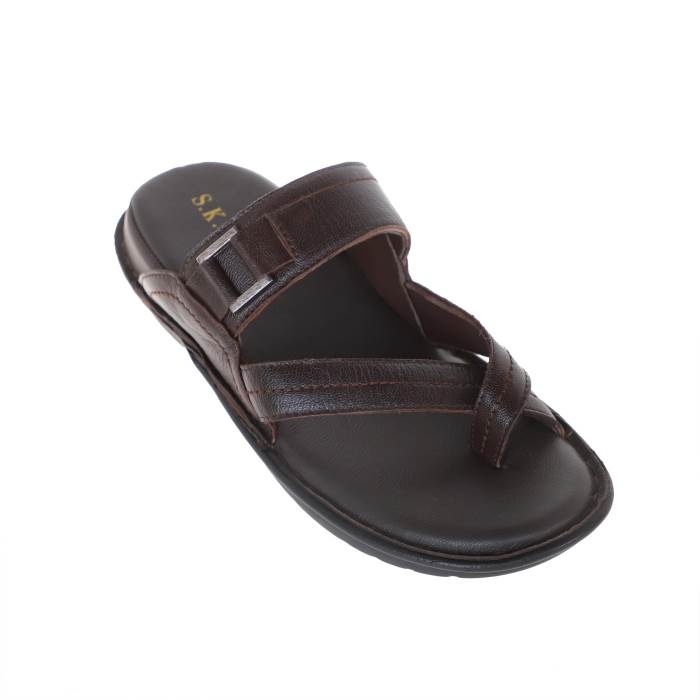 Skin Brand Mens Leather Casual Soft Slipons Sandal / Chappal PS12 (Bordo)