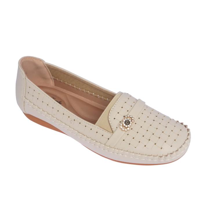 Rajashoes Brand Womens Slipons Soft Casual Ballerinas Belly Loafers 6514 (Beige)