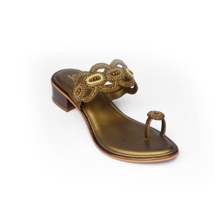 Sanlee Brand Womens Party Wedding Flat Heel Slipons Sandal LCF2409 (Antic)