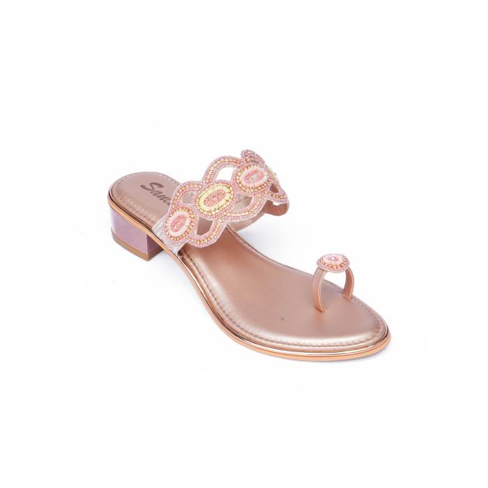 Sanlee Brand Womens Party Wedding Flat Heel Slipons Sandal LCF2409 (Sultan)