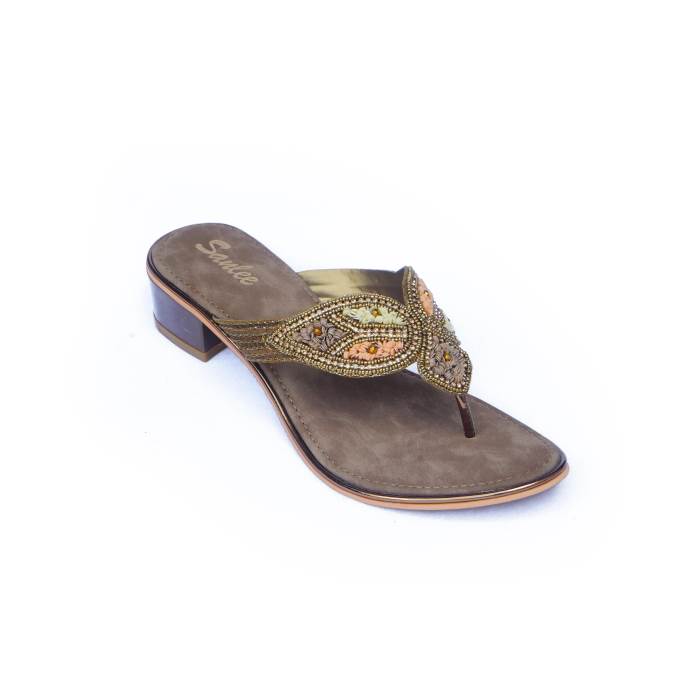 Sanlee Brand Womens Party Wedding Heel Slipons Sandal LCF2443 (Antic)