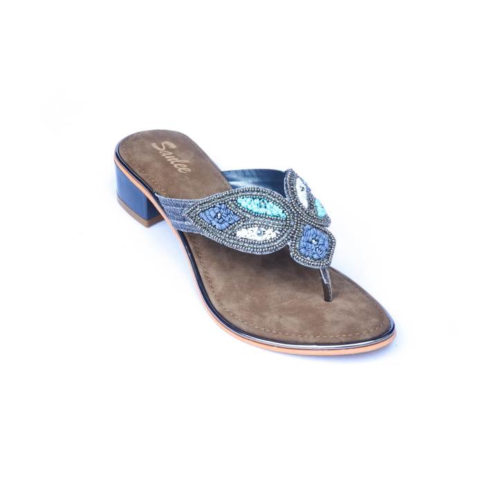 Sanlee Brand Womens Party Wedding Heel Slipons Sandal LCF2443 (G.Metal)