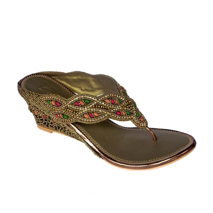 Sanlee Brand Womens Party Wedding Heel Slipons Sandal LCF4763 (Antic)