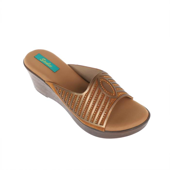 Sanlee Brand Womens Casual Slipons Partywear Wedges Sandal LCP4235 (Antic)