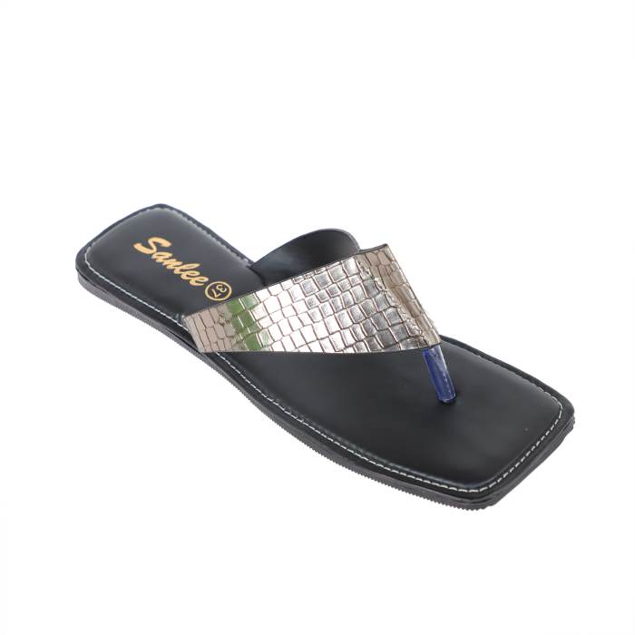 Sanlee Brand Womens Casual Flat Flipflop Slipons Sandal LCT0421 (G.Metal)