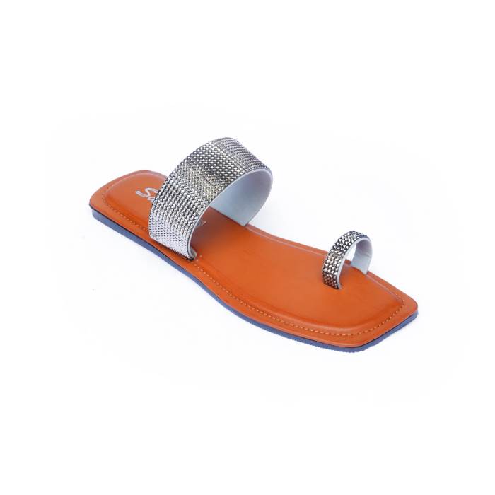 Sanlee Brand Womens Casual Flat Flipflop Slipons Sandal LCT0713 (G.Metal)