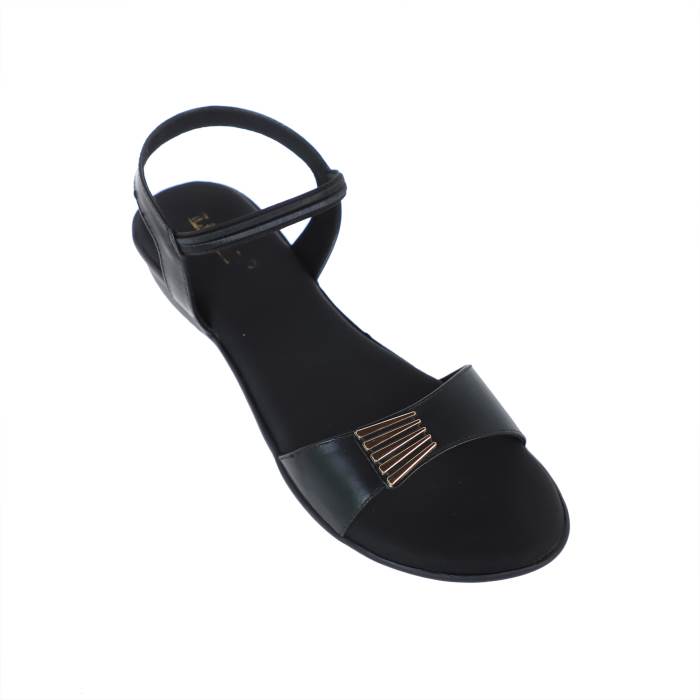 Sanlee Brand Womens Casual Flat Sandal LSC2139 (Black)