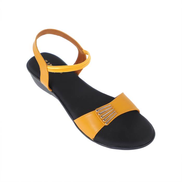 Sanlee Brand Womens Casual Flat Sandal LSC2139 (Yellow)