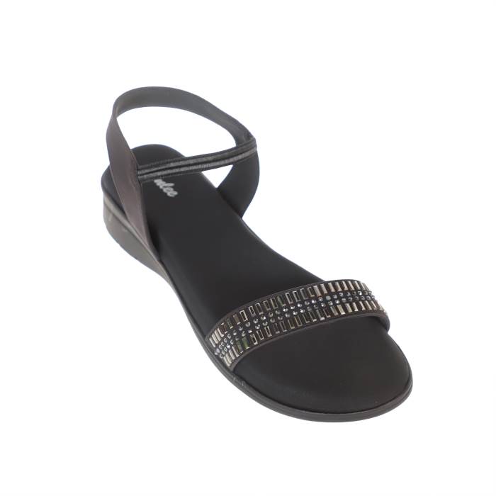 Sanlee Brand Womens Casual Partywear Medium Heel Sandal LSP2091 (Black)