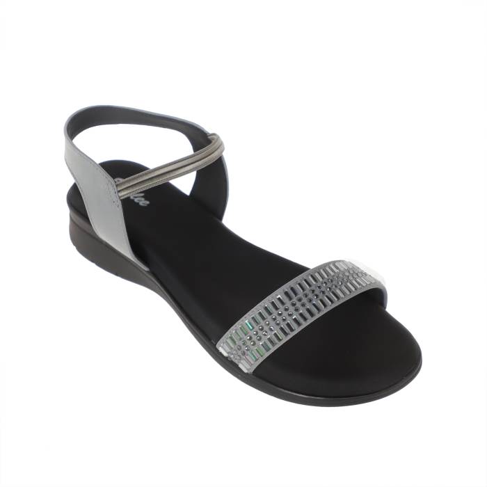 Sanlee Brand Womens Casual Partywear Medium Heel Sandal LSP2091 (Grey)