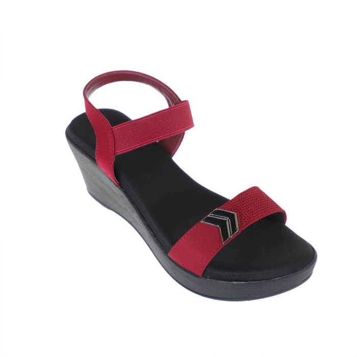 Sanlee Brand Womens Casual Block Heel Sandal LSP4077 (Maroon)