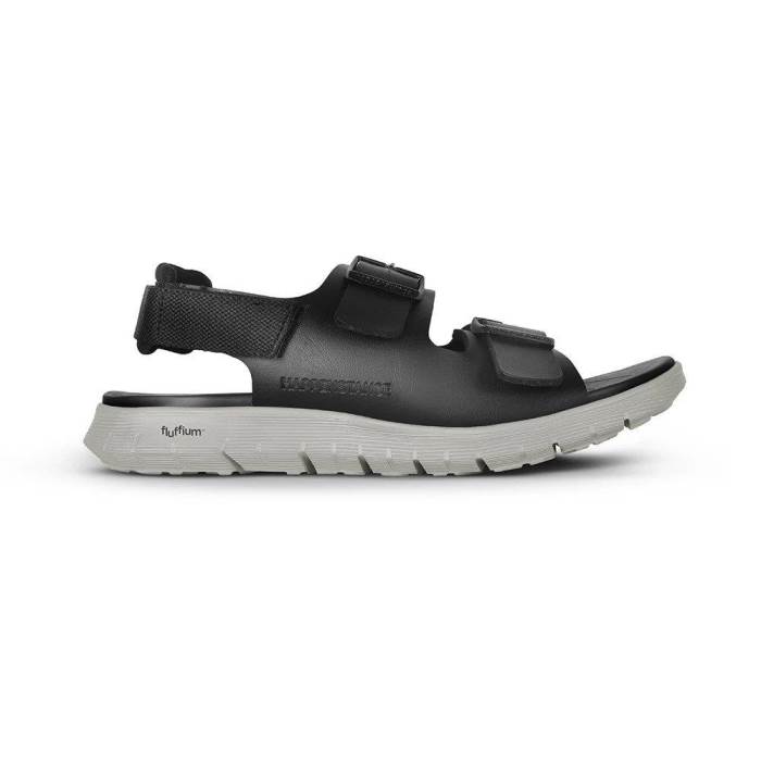 Happenstance Brand Mens Sports Casual Sandal - HUNK - Basic Black, 6