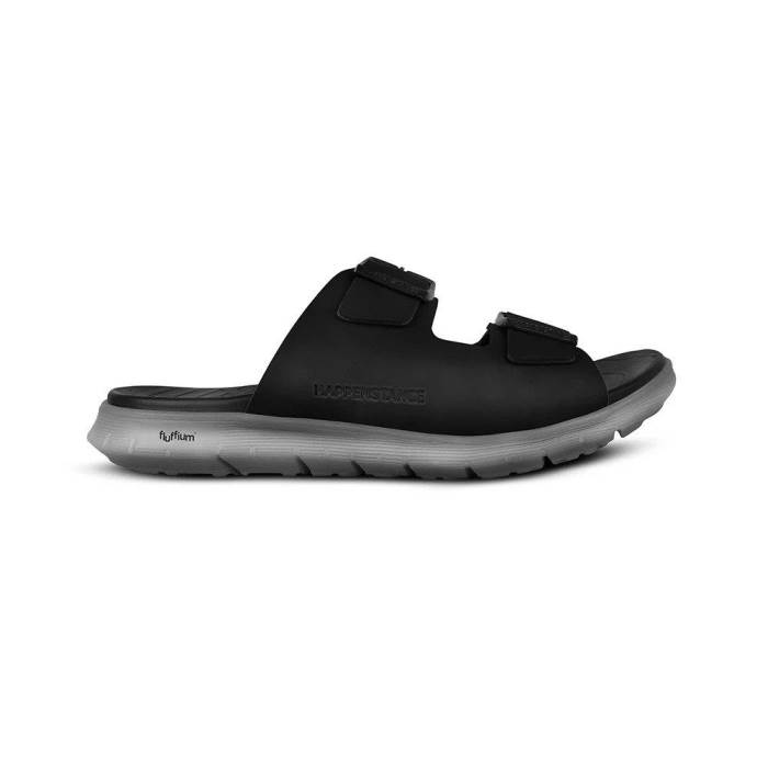 Happenstance Brand Mens Sports Casual Slipons Sandal HUNK SLIDER - Basic Black, 6