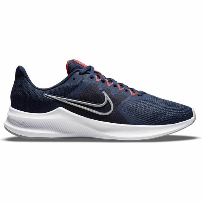 Nike Brand Mens Original Downshifter 11 CW3411 401 Running Sports Shoes (Navy/Red)